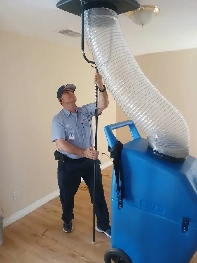 HVAC Installation technician using HEPA equipment in Glenolden